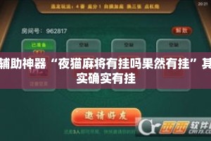 辅助神器“夜猫麻将有挂吗果然有挂”其实确实有挂
