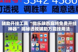 辅助开挂工具“微乐陕西麻将免费开挂神器”揭秘透视辅助万能挂用法