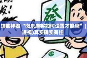 辅助神器“微乐麻将如何设置才能赢”(透视)其实确实有挂 