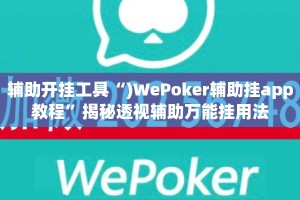 辅助开挂工具“)WePoker辅助挂app教程”揭秘透视辅助万能挂用法