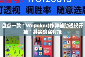 盘点一款“Wepoker)作弊辅助透视开挂”其实确实有挂