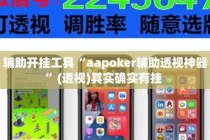 辅助开挂工具“aapoker辅助透视神器”(透视)其实确实有挂 