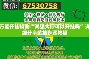 万能开挂辅助“鸿狐大厅可以开挂吗”详细分享装挂步骤教程