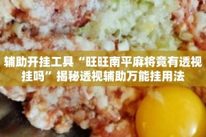 辅助开挂工具“旺旺南平麻将竟有透视挂吗”揭秘透视辅助万能挂用法