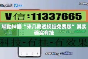 辅助神器“来几局透视挂免费版”其实确实有挂