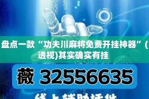 盘点一款“功夫川麻将免费开挂神器”(透视)其实确实有挂 