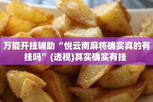 万能开挂辅助“悦云南麻将确实真的有挂吗”(透视)其实确实有挂 