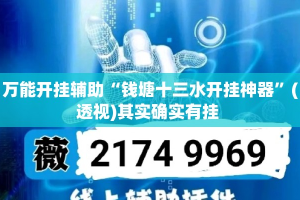 万能开挂辅助“钱塘十三水开挂神器”(透视)其实确实有挂 