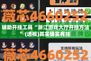 辅助开挂工具“浙江游戏大厅开挂方法”(透视)其实确实有挂 