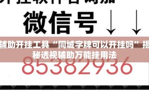 辅助开挂工具“同城字牌可以开挂吗”揭秘透视辅助万能挂用法