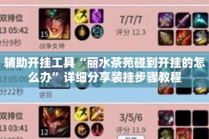 辅助开挂工具“丽水茶苑碰到开挂的怎么办”详细分享装挂步骤教程