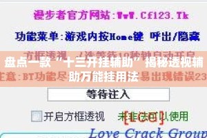 盘点一款“十三开挂辅助”揭秘透视辅助万能挂用法