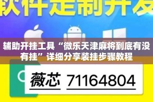 辅助开挂工具“微乐天津麻将到底有没有挂”详细分享装挂步骤教程