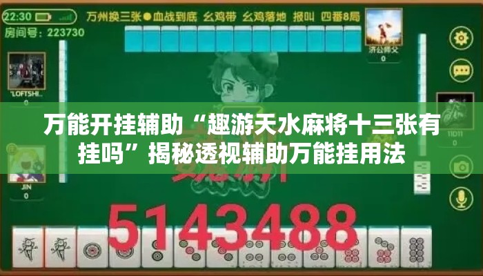 万能开挂辅助“趣游天水麻将十三张有挂吗	”揭秘透视辅助万能挂用法