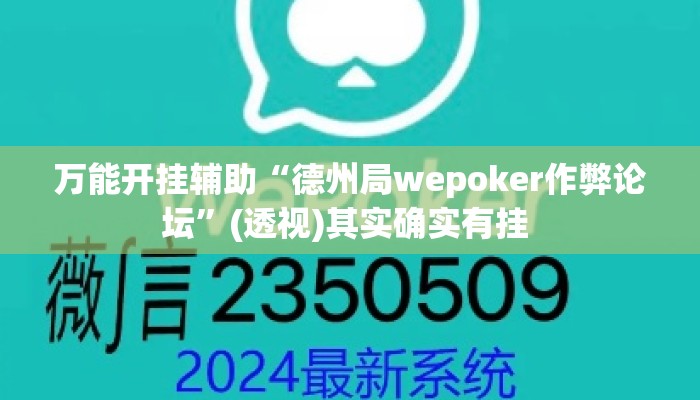 万能开挂辅助“德州局wepoker作弊论坛”(透视)其实确实有挂 