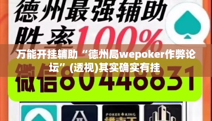万能开挂辅助“德州局wepoker作弊论坛”(透视)其实确实有挂 
