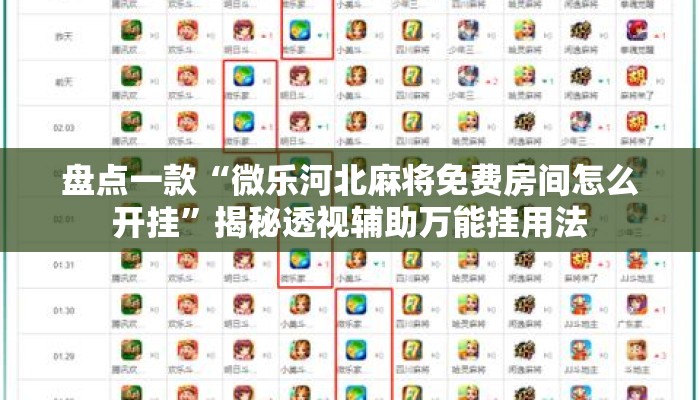 盘点一款“微乐河北麻将免费房间怎么开挂”揭秘透视辅助万能挂用法
