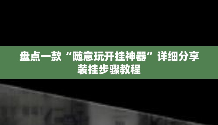 盘点一款“随意玩开挂神器”详细分享装挂步骤教程