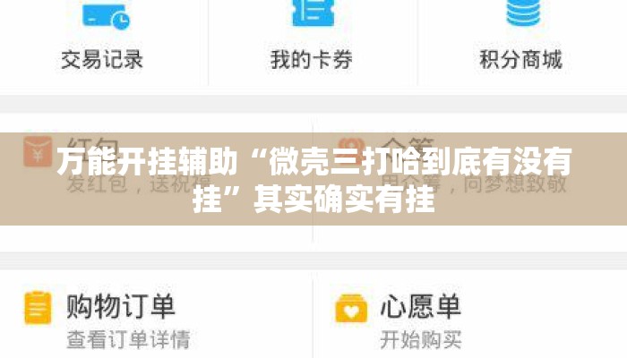 万能开挂辅助“微壳三打哈到底有没有挂”其实确实有挂