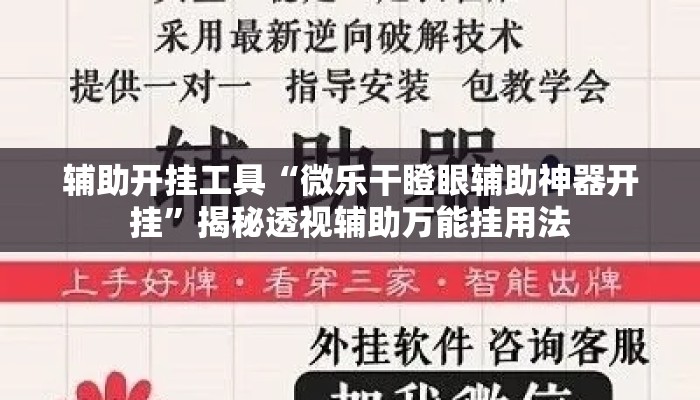 辅助开挂工具“微乐干瞪眼辅助神器开挂”揭秘透视辅助万能挂用法