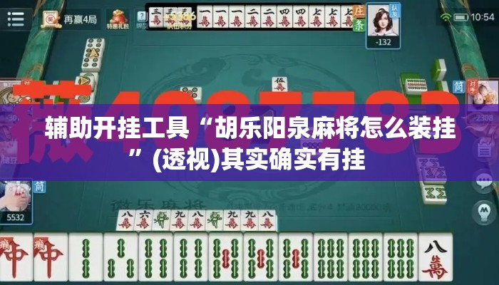 辅助开挂工具“胡乐阳泉麻将怎么装挂	”(透视)其实确实有挂 