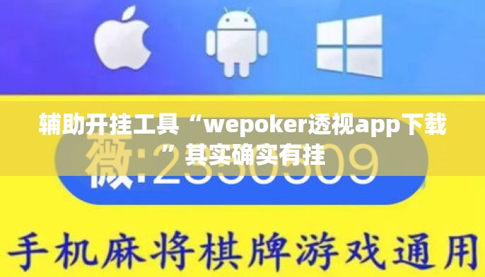辅助开挂工具“wepoker透视app下载	”其实确实有挂