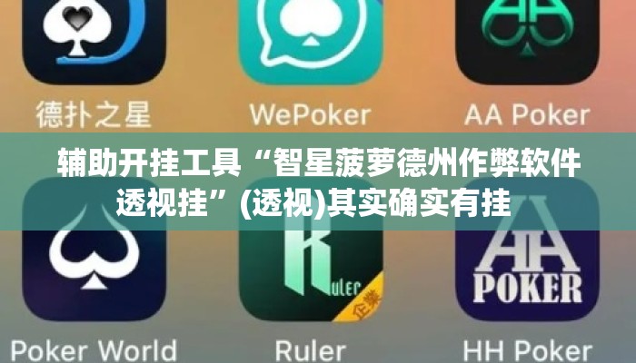 辅助开挂工具“智星菠萝德州作弊软件透视挂”(透视)其实确实有挂 