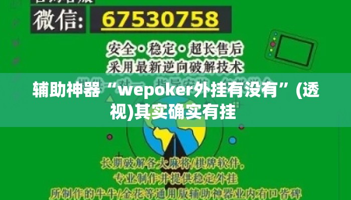 辅助神器“wepoker外挂有没有”(透视)其实确实有挂 