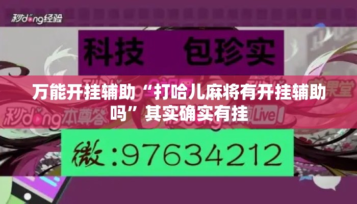 万能开挂辅助“打哈儿麻将有开挂辅助吗	”其实确实有挂
