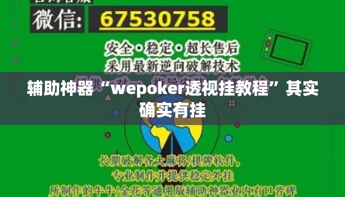 辅助神器“wepoker透视挂教程”其实确实有挂