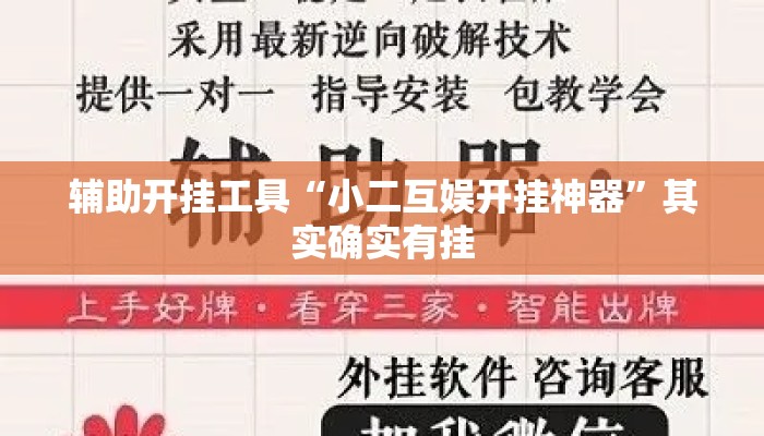 辅助开挂工具“小二互娱开挂神器”其实确实有挂