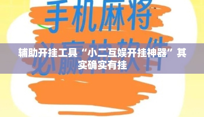 辅助开挂工具“小二互娱开挂神器	”其实确实有挂