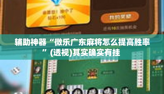 辅助神器“微乐广东麻将怎么提高胜率”(透视)其实确实有挂 