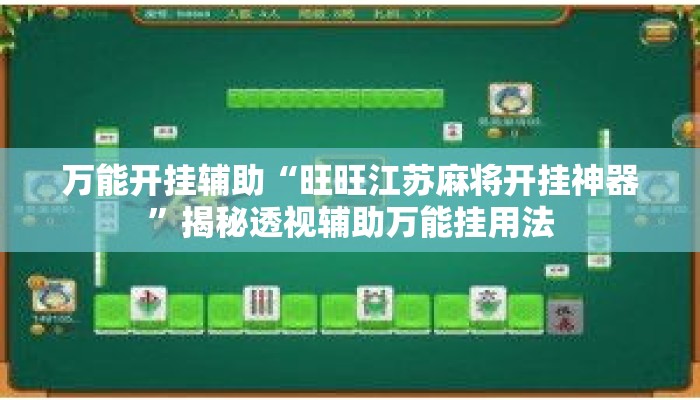 万能开挂辅助“旺旺江苏麻将开挂神器”揭秘透视辅助万能挂用法