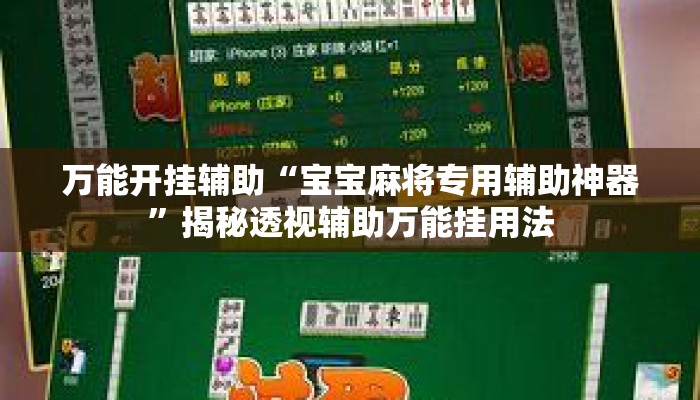 辅助开挂工具“旺旺福建麻将怎么开挂	”揭秘透视辅助万能挂用法