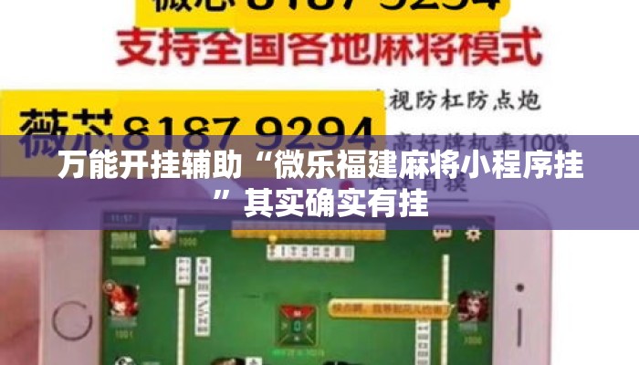 万能开挂辅助“微乐福建麻将小程序挂”其实确实有挂