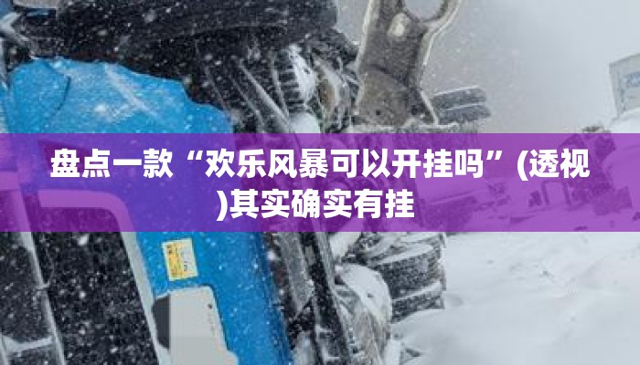 盘点一款“欢乐风暴可以开挂吗”(透视)其实确实有挂 