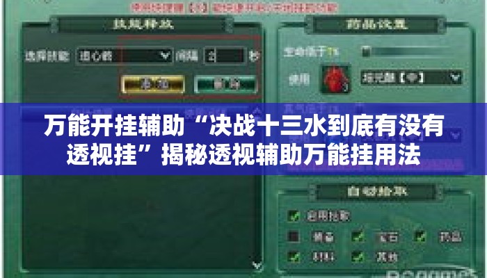 万能开挂辅助“决战十三水到底有没有透视挂”揭秘透视辅助万能挂用法