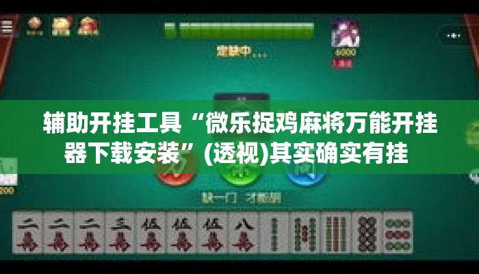 辅助开挂工具“微乐捉鸡麻将万能开挂器下载安装”(透视)其实确实有挂 