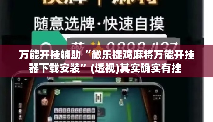 万能开挂辅助“微乐捉鸡麻将万能开挂器下载安装”(透视)其实确实有挂 