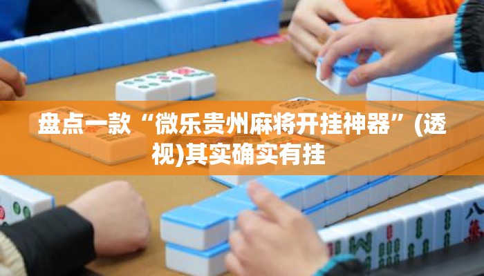 盘点一款“微乐贵州麻将开挂神器”(透视)其实确实有挂 