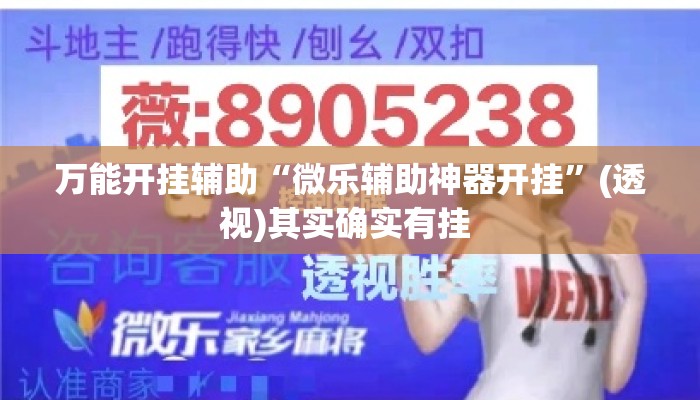 万能开挂辅助“微乐辅助神器开挂”(透视)其实确实有挂 