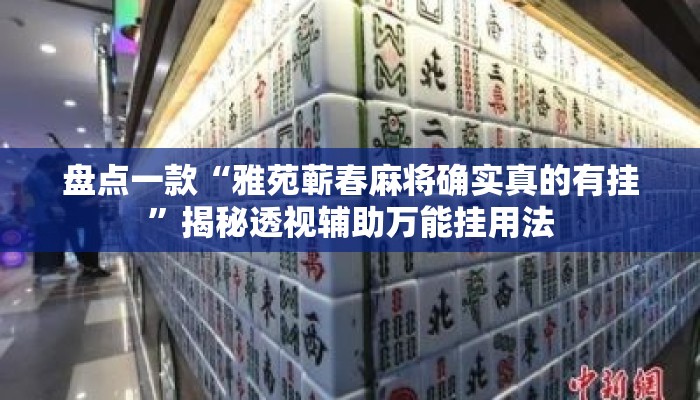 盘点一款“雅苑蕲春麻将确实真的有挂	”揭秘透视辅助万能挂用法