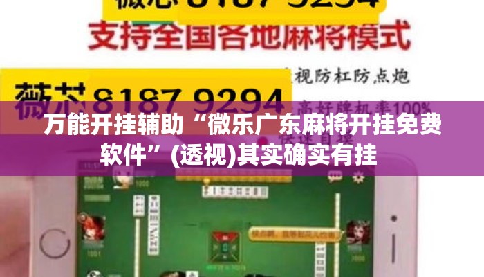 万能开挂辅助“微乐广东麻将开挂免费软件”(透视)其实确实有挂 