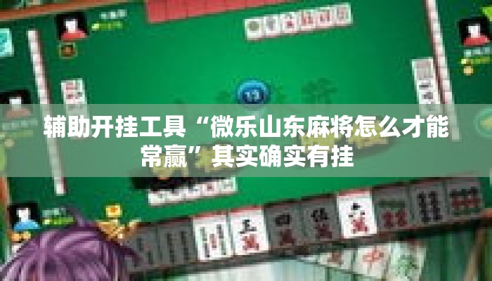 辅助开挂工具“微乐山东麻将怎么才能常赢	”其实确实有挂