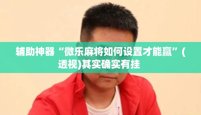 辅助神器“微乐麻将如何设置才能赢”(透视)其实确实有挂 