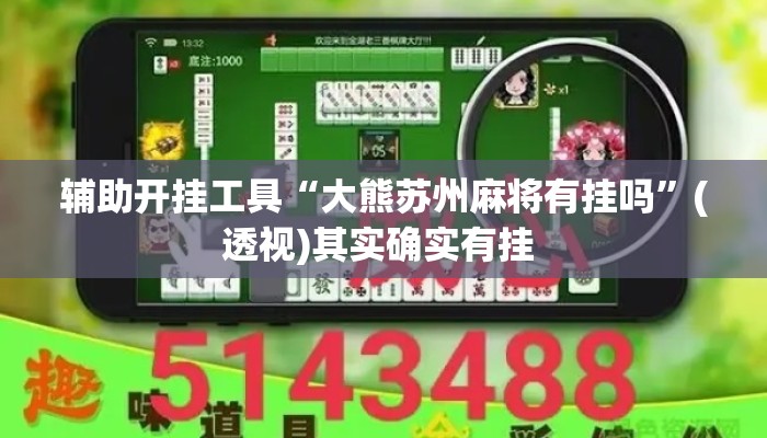辅助开挂工具“大熊苏州麻将有挂吗	”(透视)其实确实有挂 