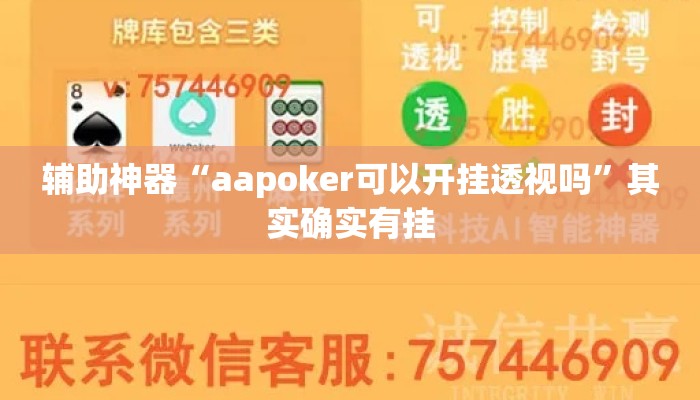 辅助神器“aapoker可以开挂透视吗”其实确实有挂