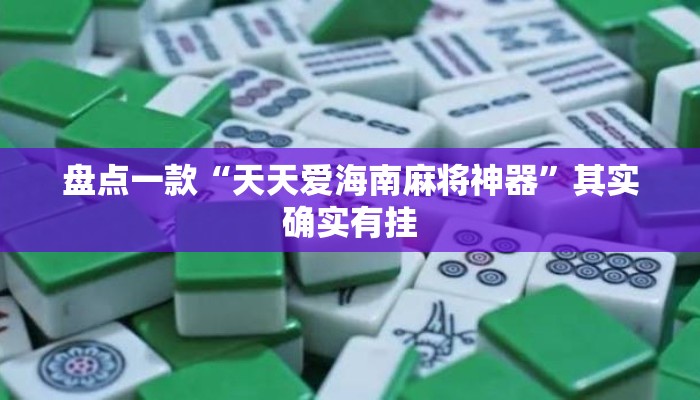盘点一款“天天爱海南麻将神器”其实确实有挂