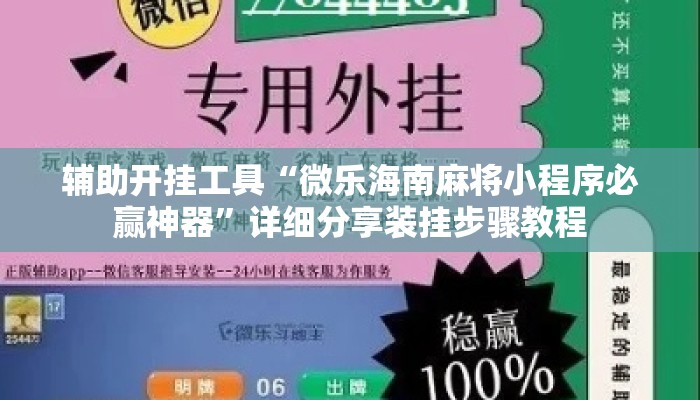 辅助开挂工具“微乐海南麻将小程序必赢神器	”详细分享装挂步骤教程